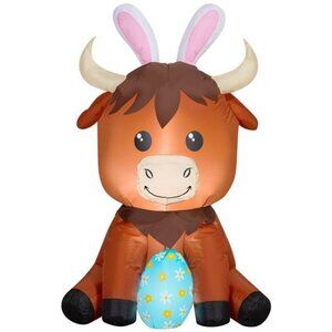 Highland Cow Airblown Yard Inflatable, Multicolor, 42", Easter